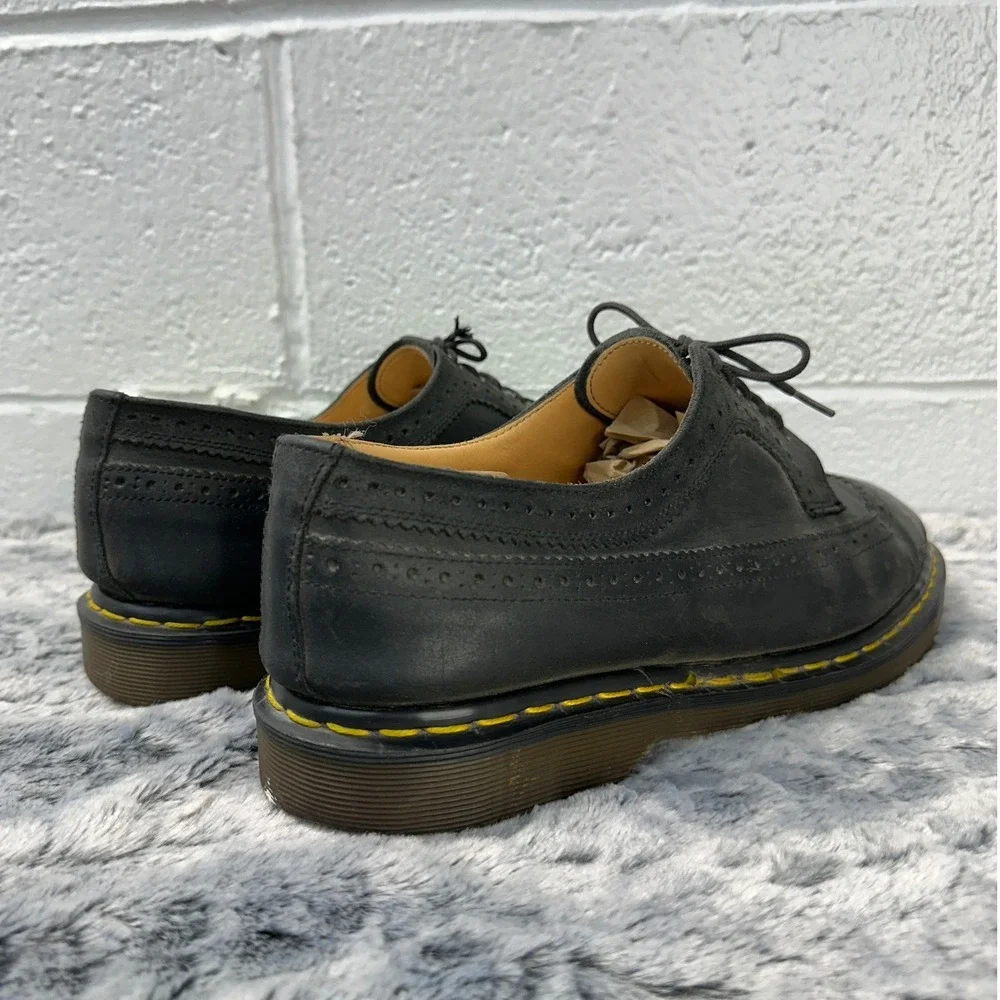 Dr. Martens 3989 Wingtip Brogues Black Leather Made in England Mens UK 12 US 13